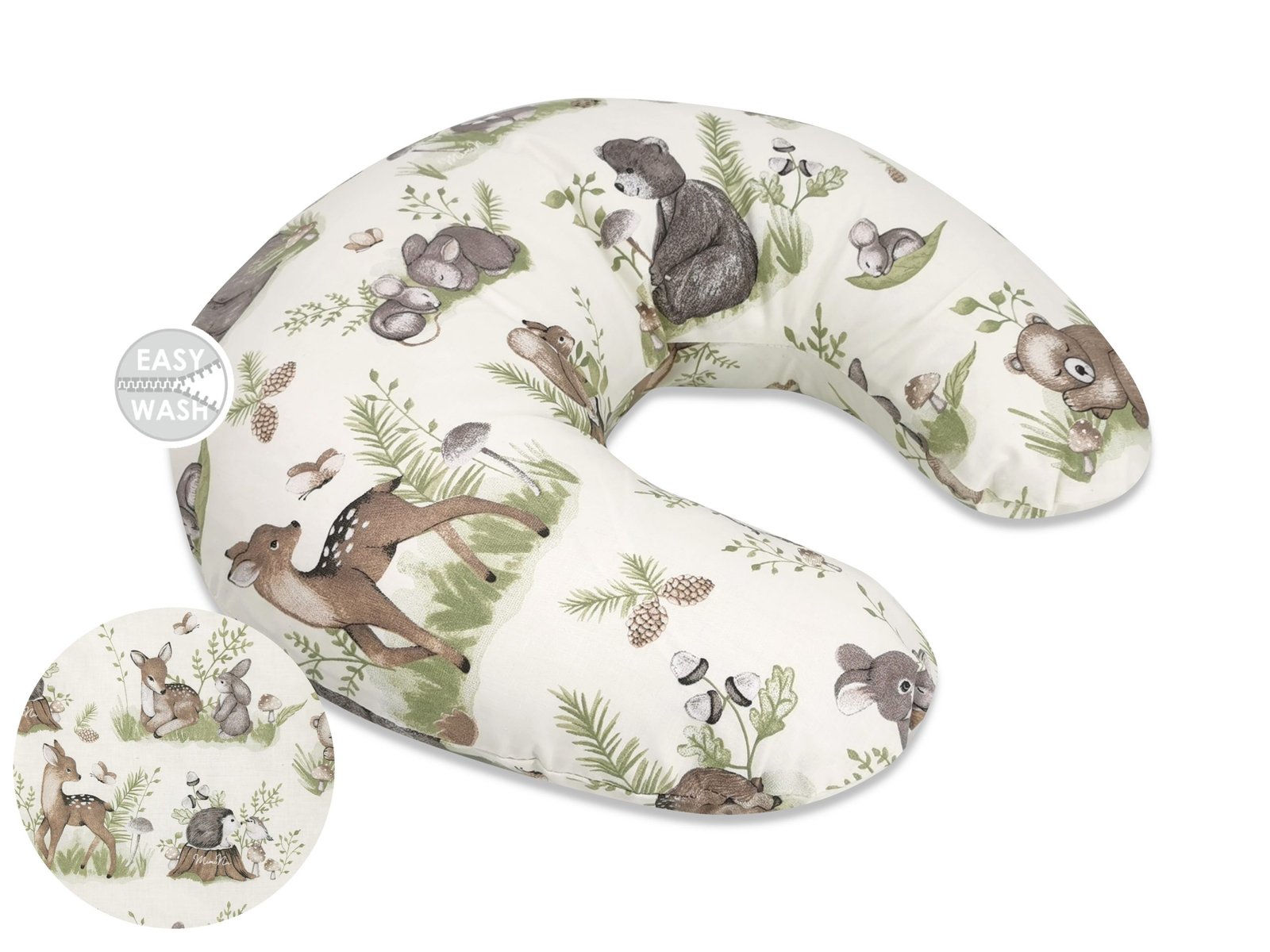 Feeding, Nursing Pillow with Cover - Forest Friends