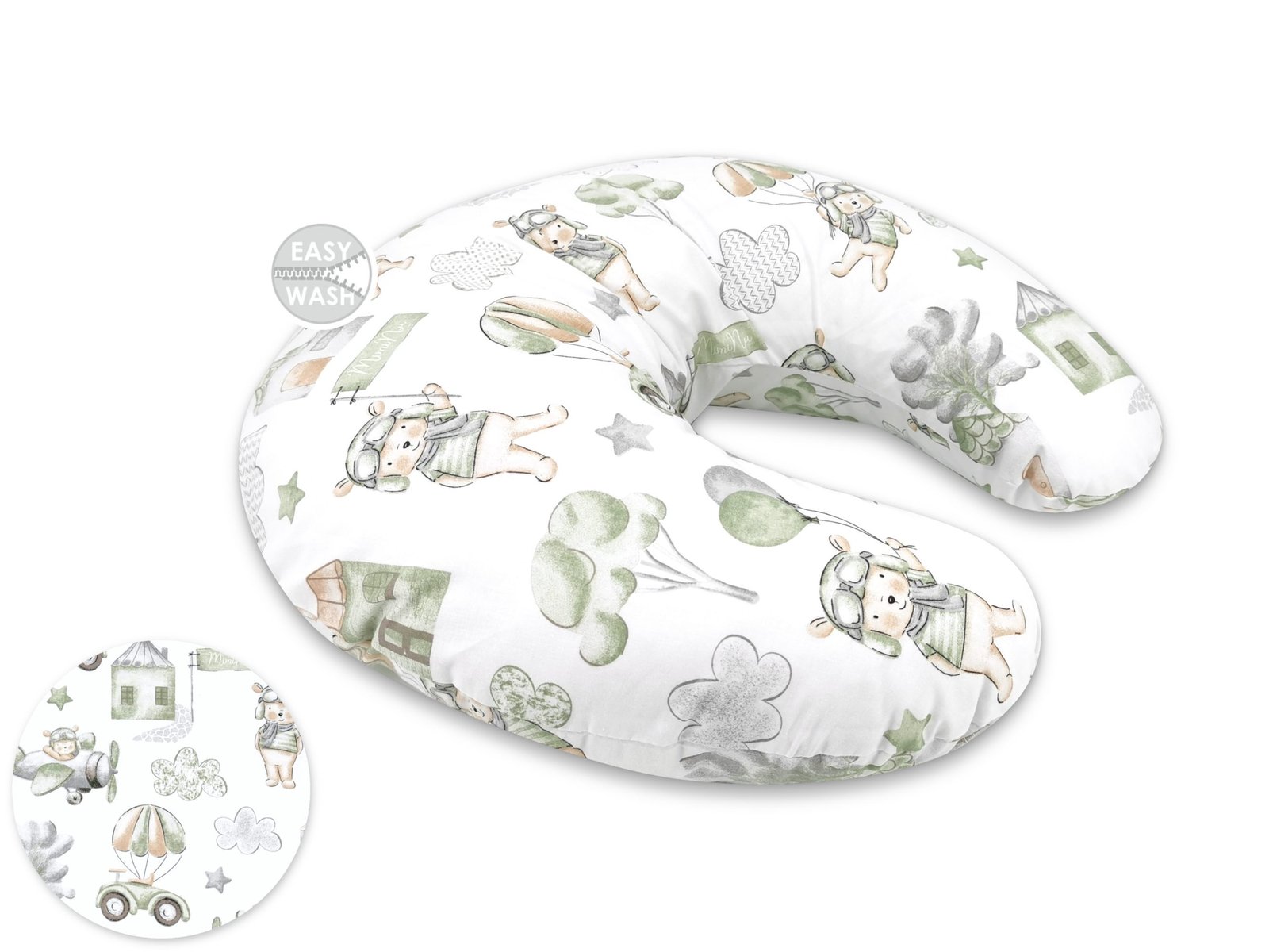 Feeding, Nursing Pillow with Cover - Green Pilot Feeding, Nursing Pillow with Cover - Green Pilot
