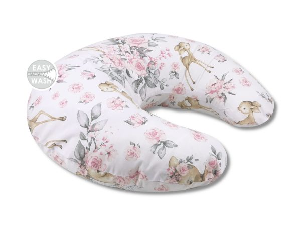 Feeding, Nursing Pillow with Cover - Pink Deer