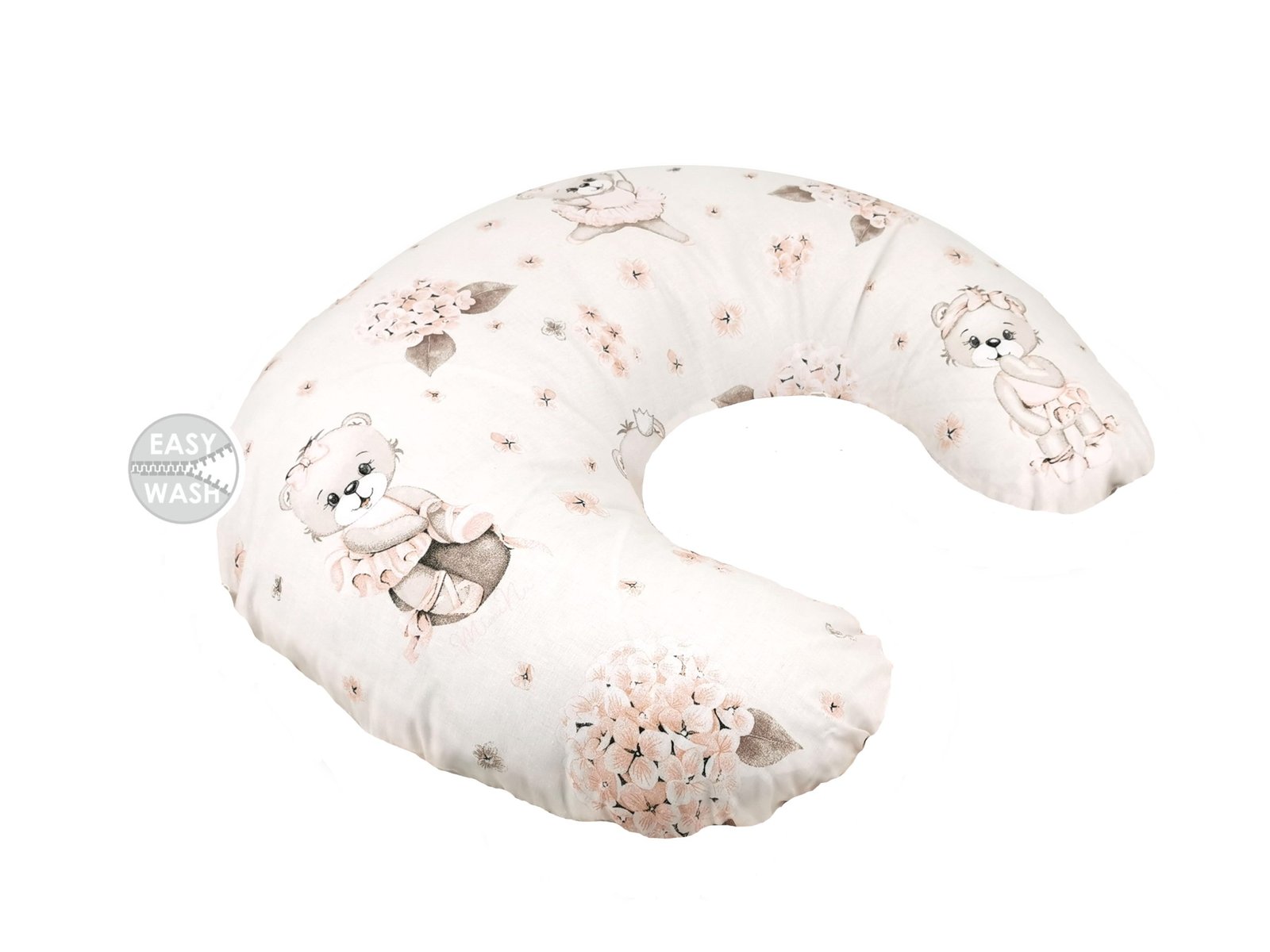 Feeding, Nursing Pillow with Cover - Teddy Bear Roses