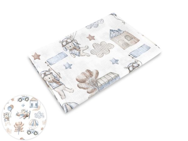 Muslin Square - Blue Pilot