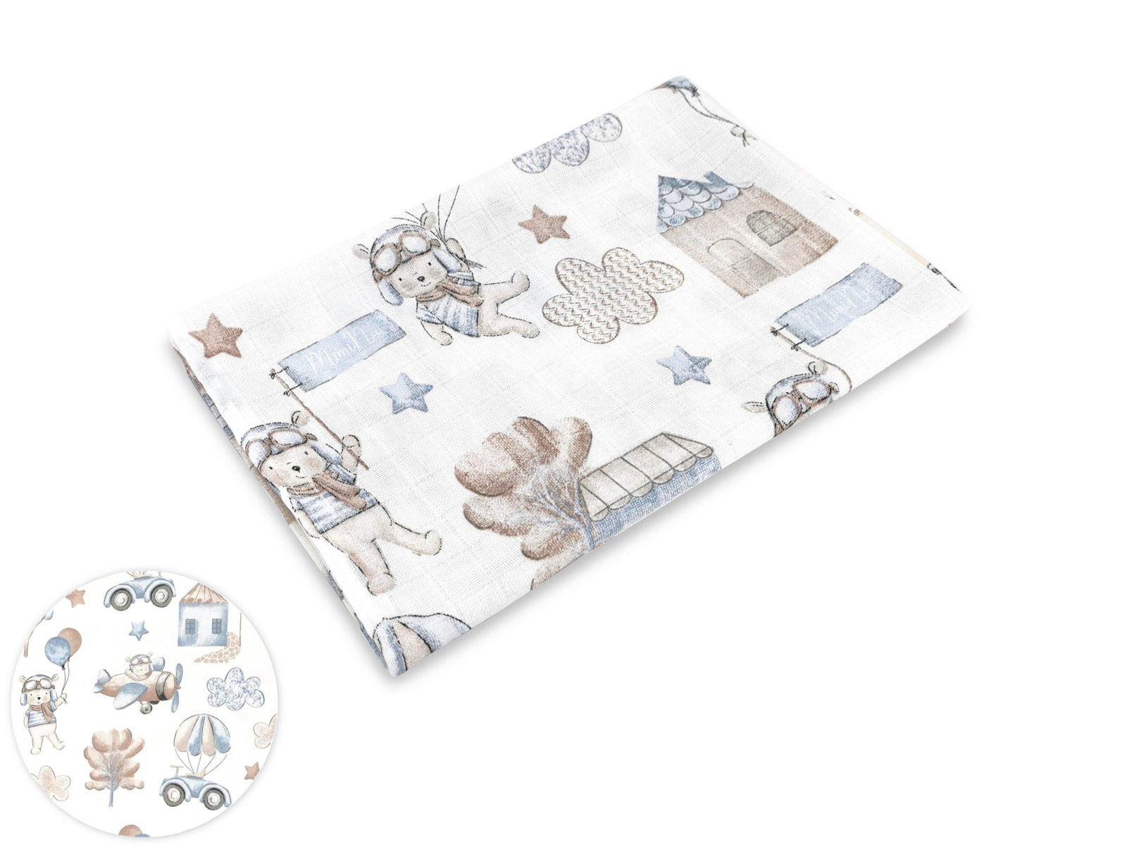 Muslin Square - Blue Pilot Muslin Square - Blue Pilot