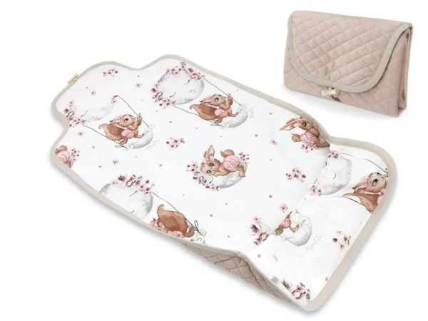Velvet Quilted Portable Changing Mat - Lili Powder Pink