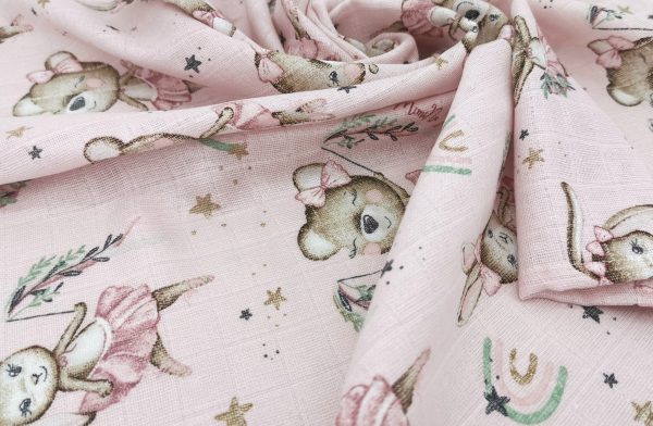 Muslin Squares - Ballerina Teddy Bear